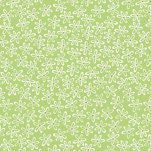 Contempo Full Bloom - Oops A Daisy Lime Fabric