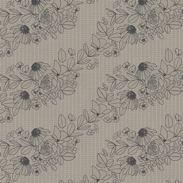 Paintbrush Studio Geo Florals - Wild and Wonderful - Fawn/Grey