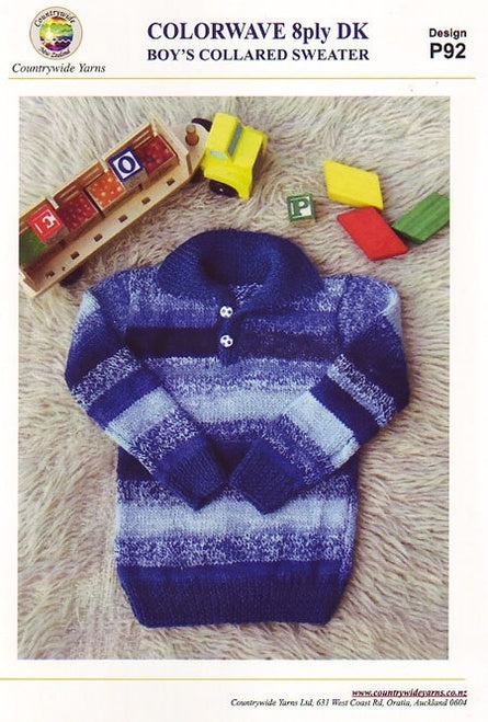 Colorwave  8ply Boy's Collared Sweater Pattern