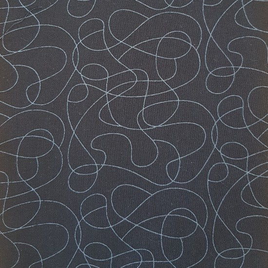 Tone on Tone - Black Squiggle Fabric