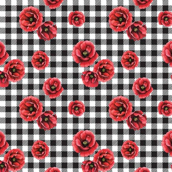 Ooh La La Northcott Fabric- Paris- Mini Poppies