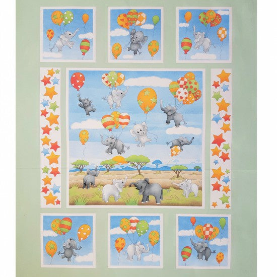 Up and Away Cot Quilt Panel