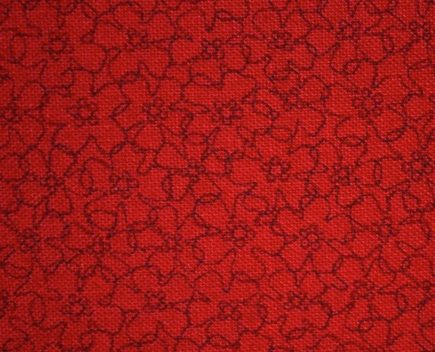 STOF Quilters Basic Perfect Red Flower on Red