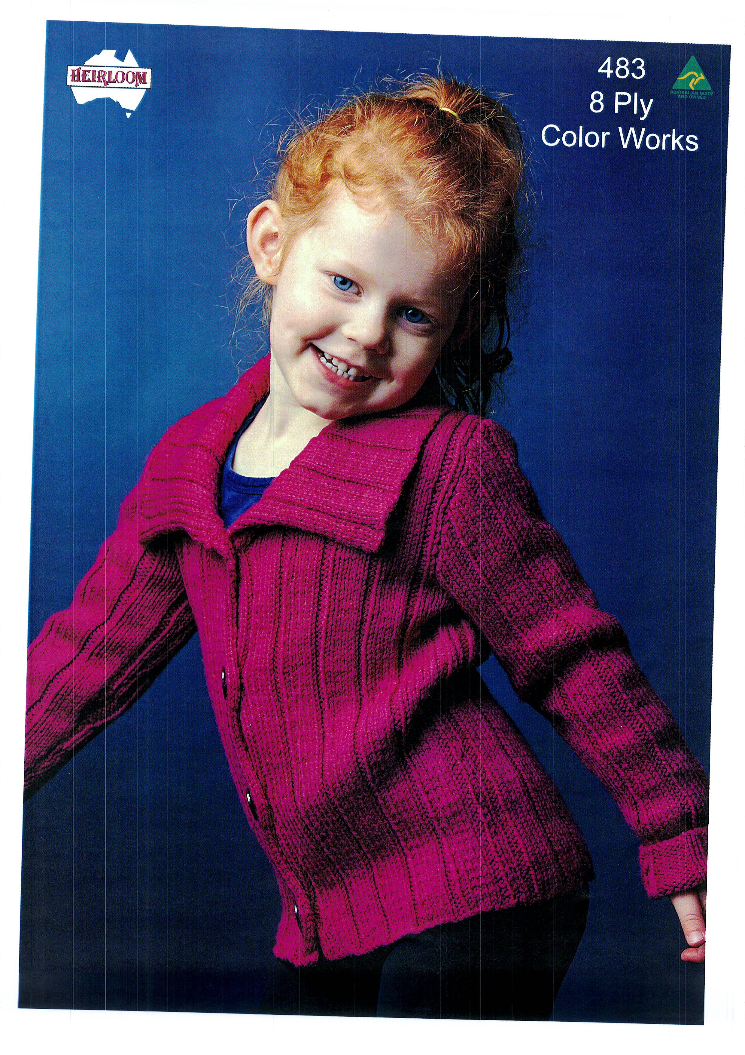 Heirloom 483 Kids Cardigan Knitting Pattern