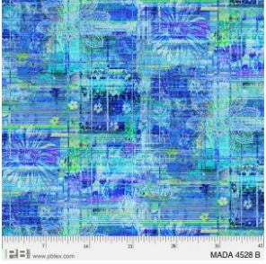 Madras wide backing fabric - Blue - 108" wide