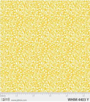 P&B Fabric Whimsy Yellow Leaf