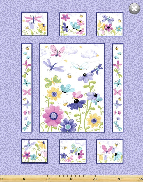 Susybee Flutter the Butterfly Quilt Panel