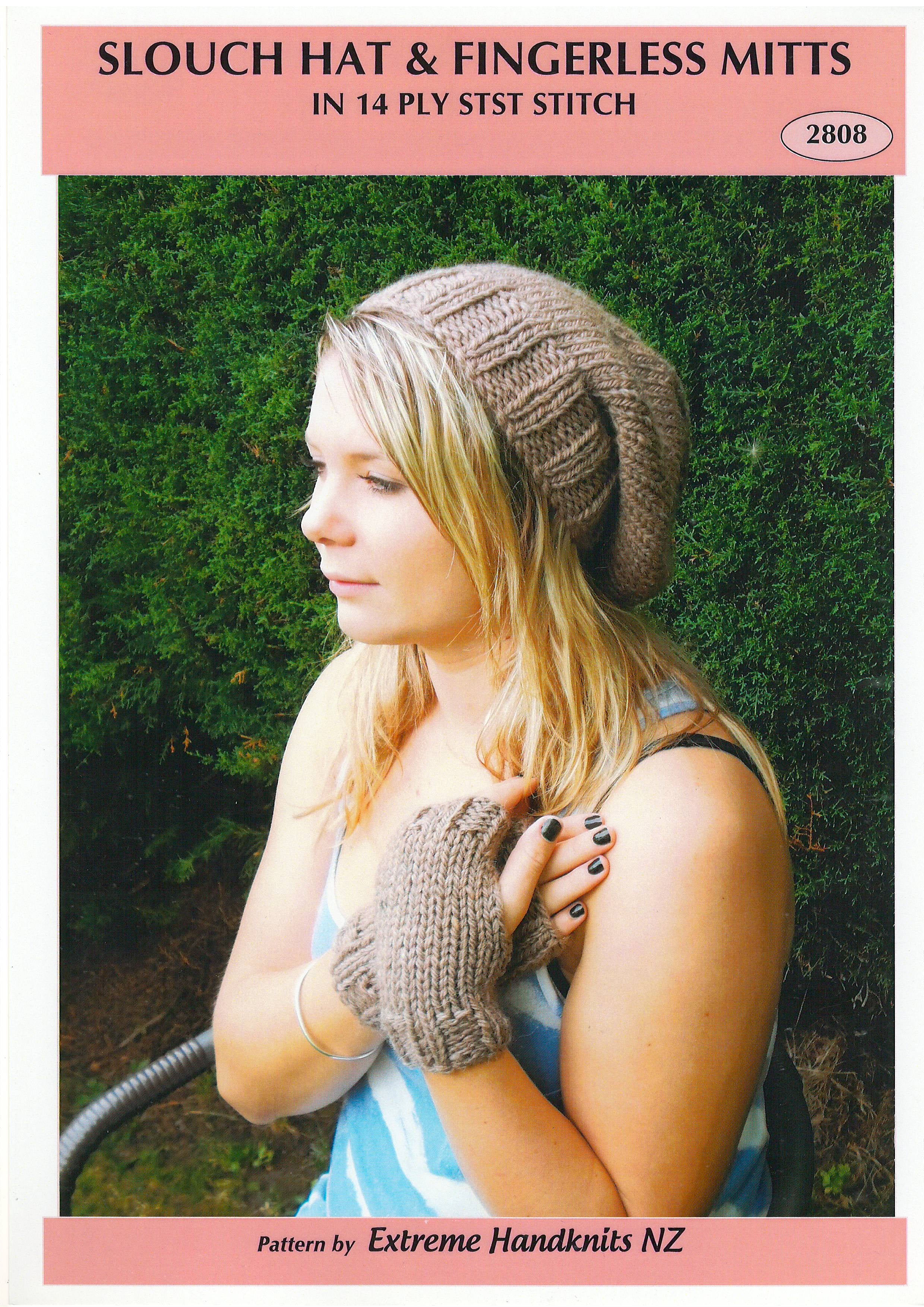 Extreme Handknits NZ- Slouch Hat & Fingerless Mitts