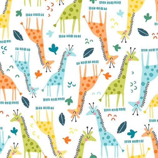 Michael Miller Fabric- Jungle Safari- Spotted Giraffe Multi