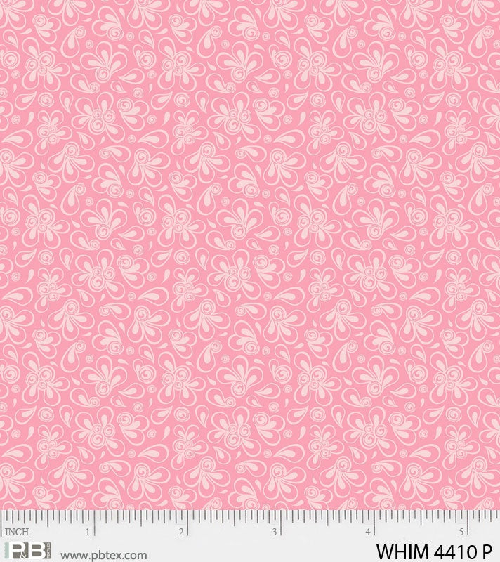P&B Fabric Whimsy Pink Swirls