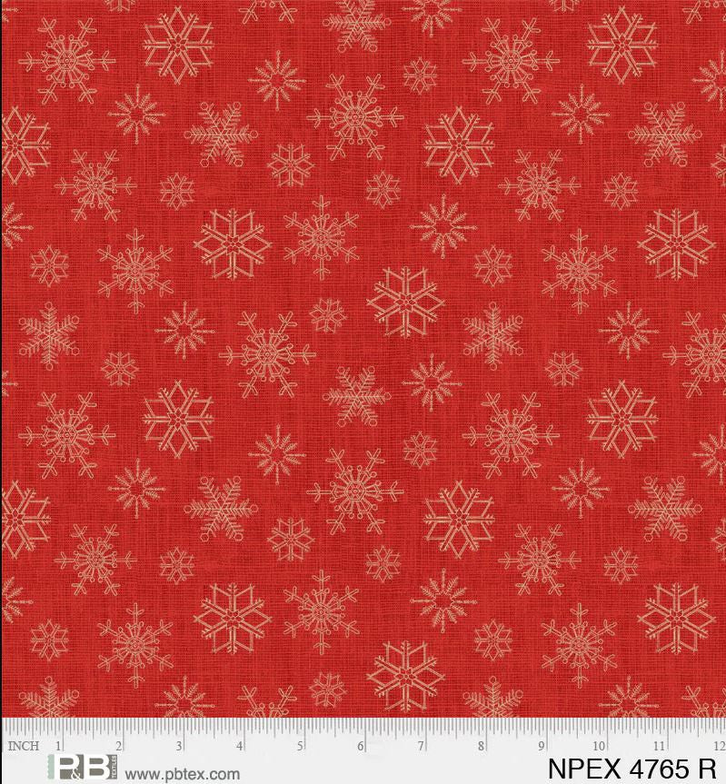 North Pole Express Red Stars Christmas Fabric