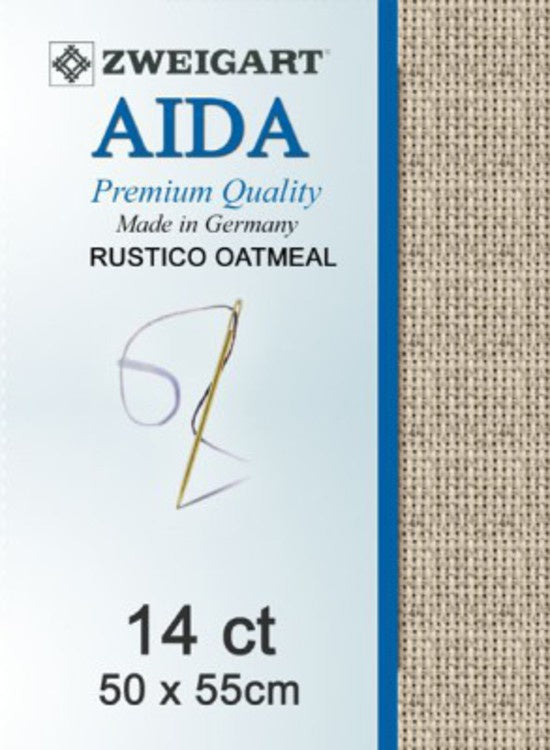 ZWEIGART Aida 14 Count Cloth - Rustico Oatmeal