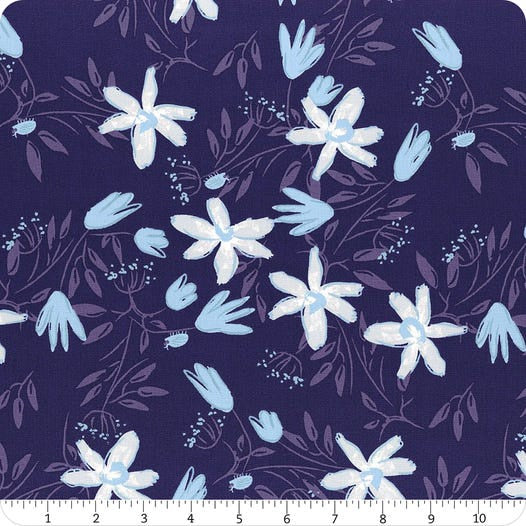 Blue Goose By Meags and Me - Hand Painted flowers-Navy