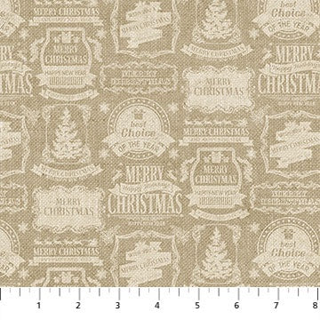Vintage Christmas Linen Labels Cream