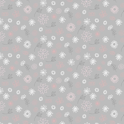 Contempo Baby Buddies - Light Grey Floral